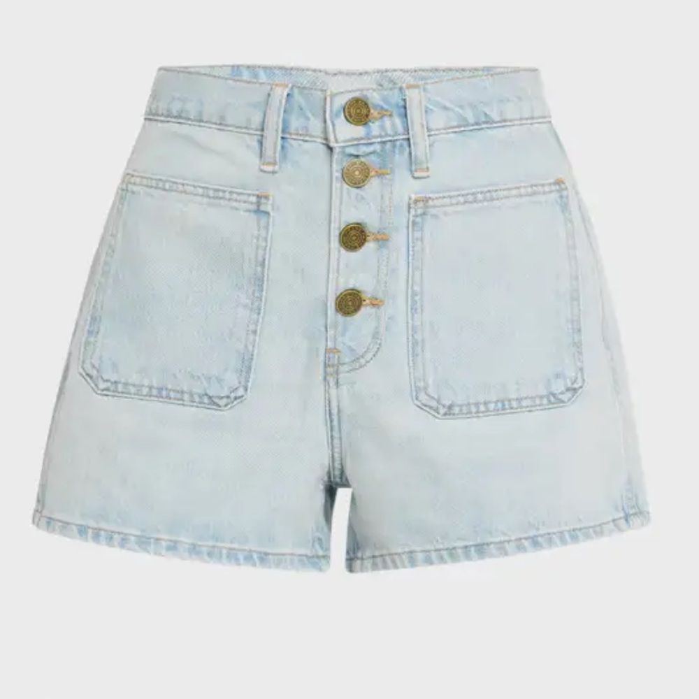 FRAME Women's Le Bardot Exposed Button Denim Shorts